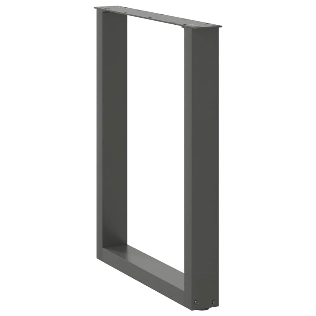 Πόδια Τραπεζαρίας σε Σχήμα U 2 τεμ. Ανθρακί 60x(72-73) εκ. Ατσάλι - Pakobazaar
