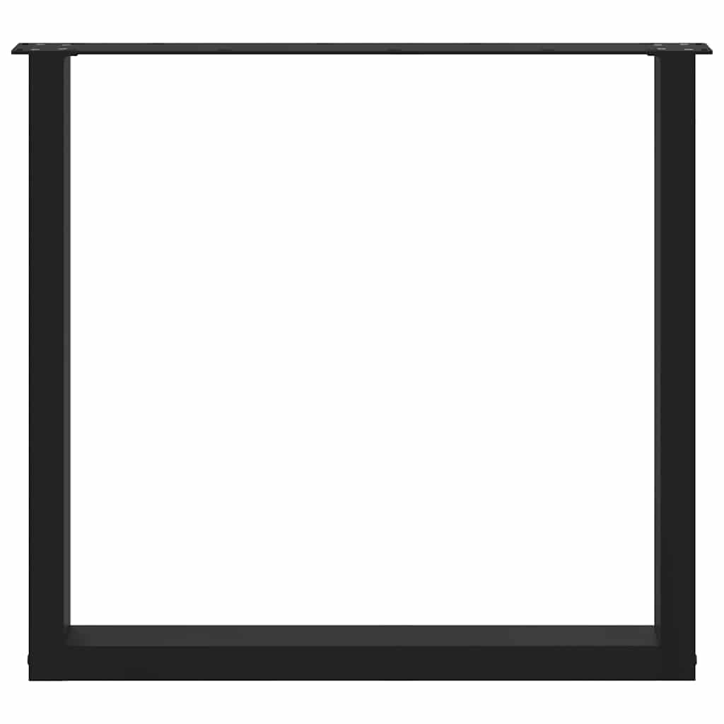 Πόδια Τραπεζαρίας σε Σχήμα U 2 τεμ. Μαύρο 80x(72-73) εκ. Ατσάλι - Pakobazaar