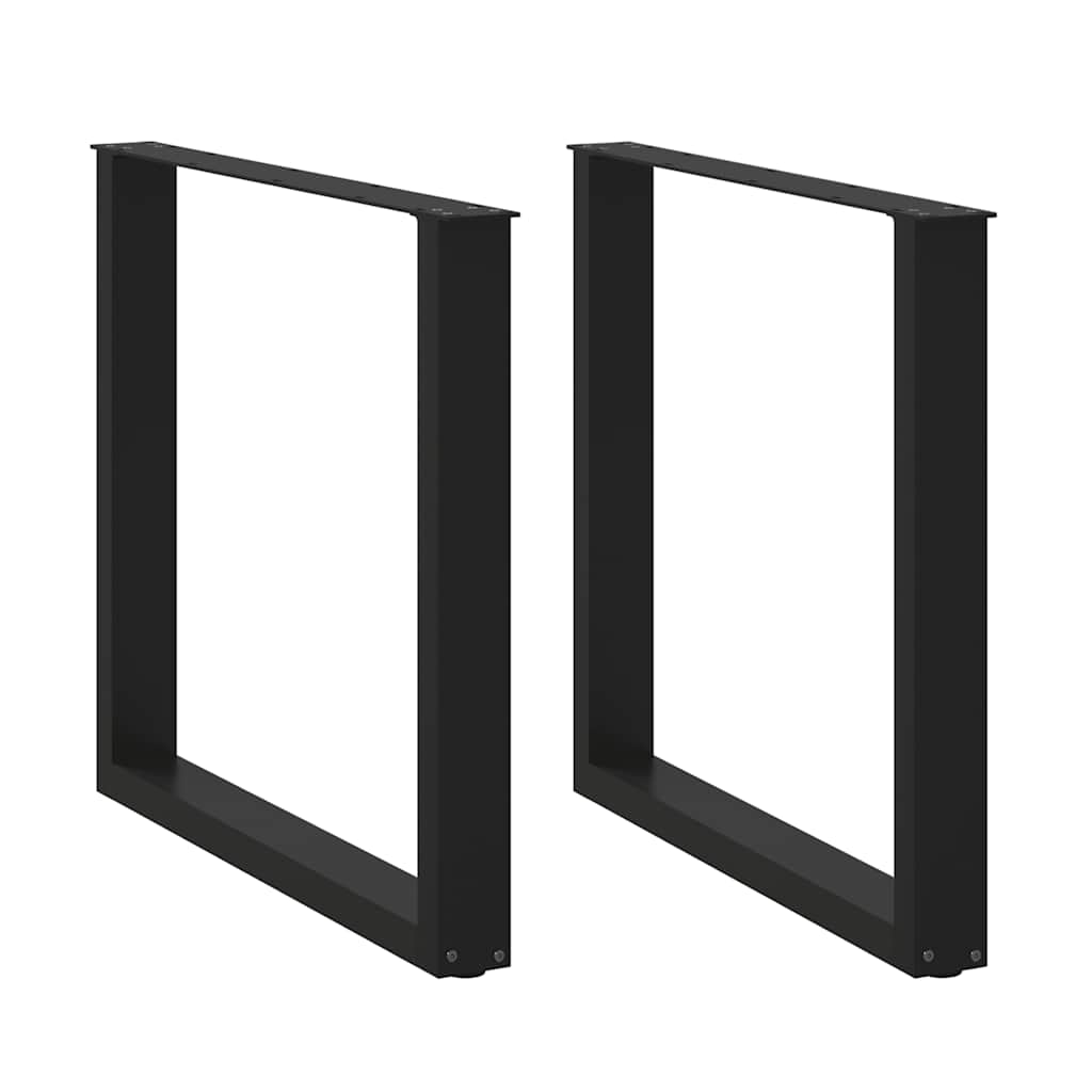 Πόδια Τραπεζαρίας σε Σχήμα U, 2 τεμ. Μαύρο, Ατσάλι 90x(72-73) εκ.