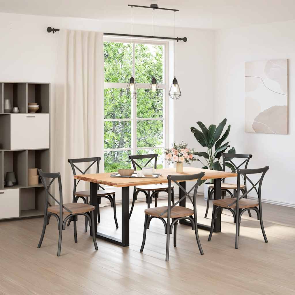 Πόδια Τραπεζαρίας σε Σχήμα U, 2 τεμ. Μαύρο, Ατσάλι 90x(72-73) εκ.