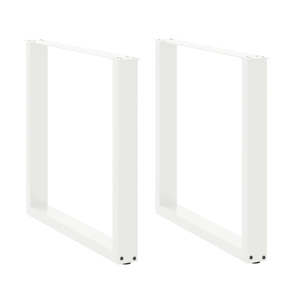 Πόδια Τραπεζαρίας σε Σχήμα U 2 τεμ. Λευκά 90x(72-73) εκ. Ατσάλι