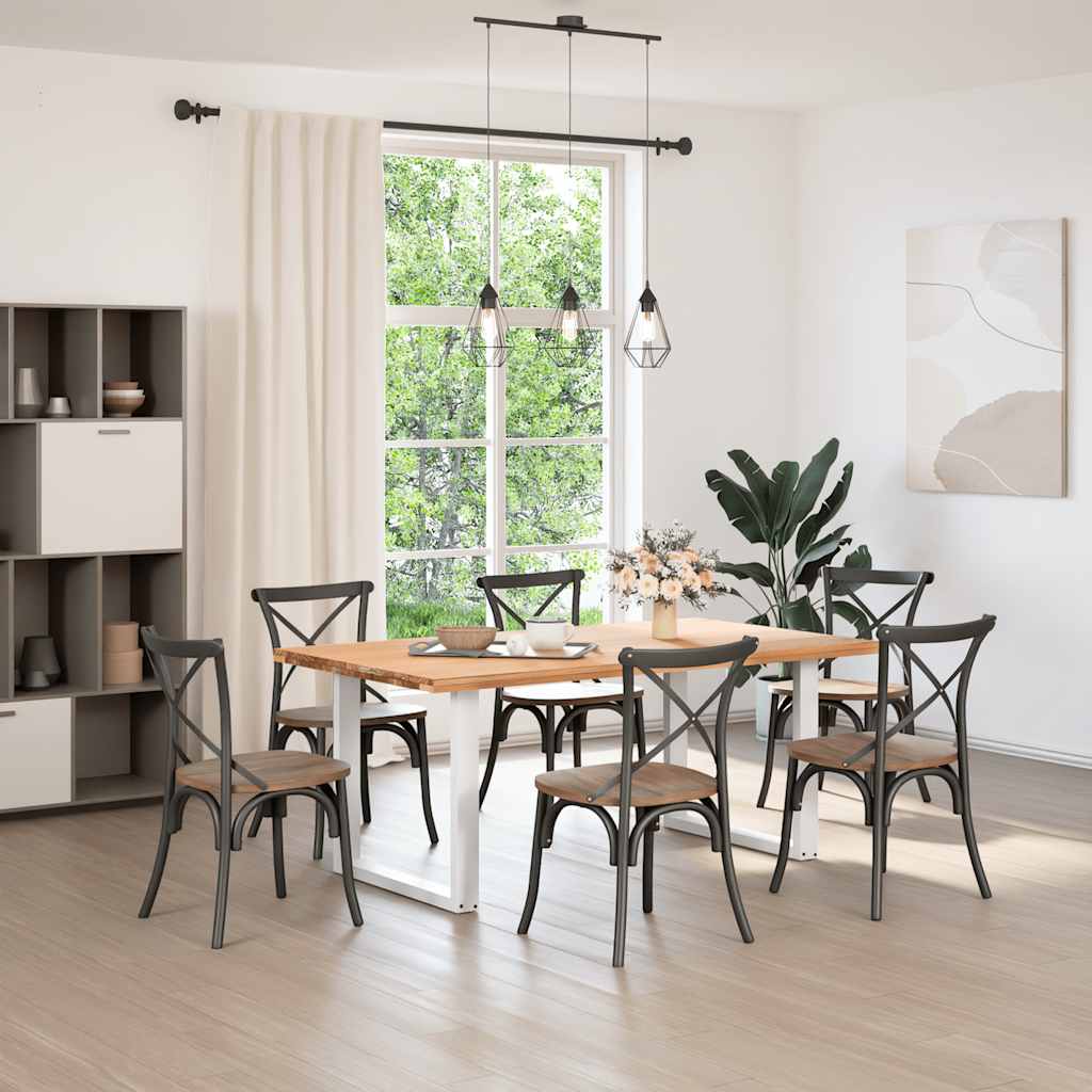 Πόδια Τραπεζαρίας σε Σχήμα U 2 τεμ. Λευκά 90x(72-73) εκ. Ατσάλι