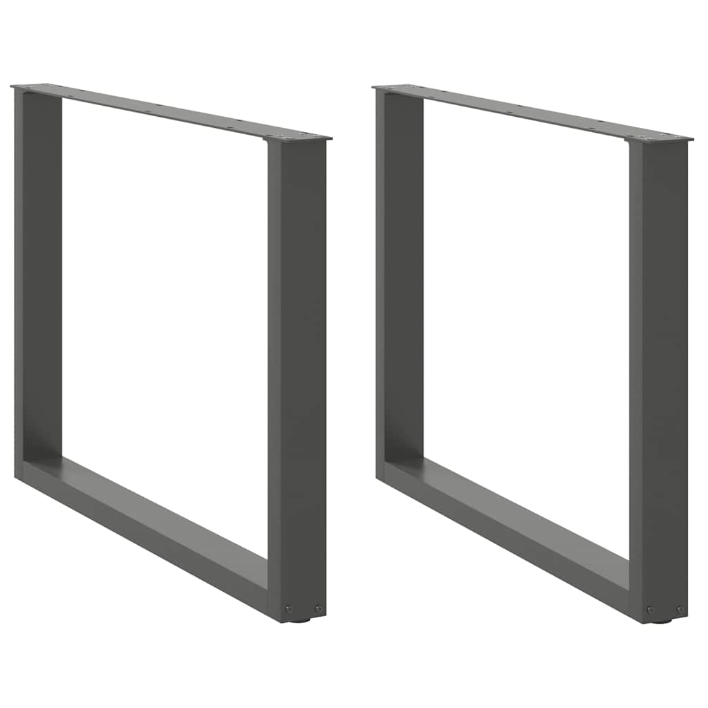 Πόδια Τραπεζαρίας σε Σχήμα U 2 τεμ. Ανθρακί 100x(72-73) εκ. Ατσάλι - Pakobazaar