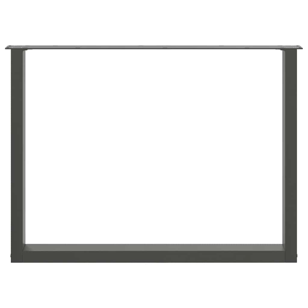 Πόδια Τραπεζαρίας σε Σχήμα U 2 τεμ. Ανθρακί 100x(72-73) εκ. Ατσάλι - Pakobazaar