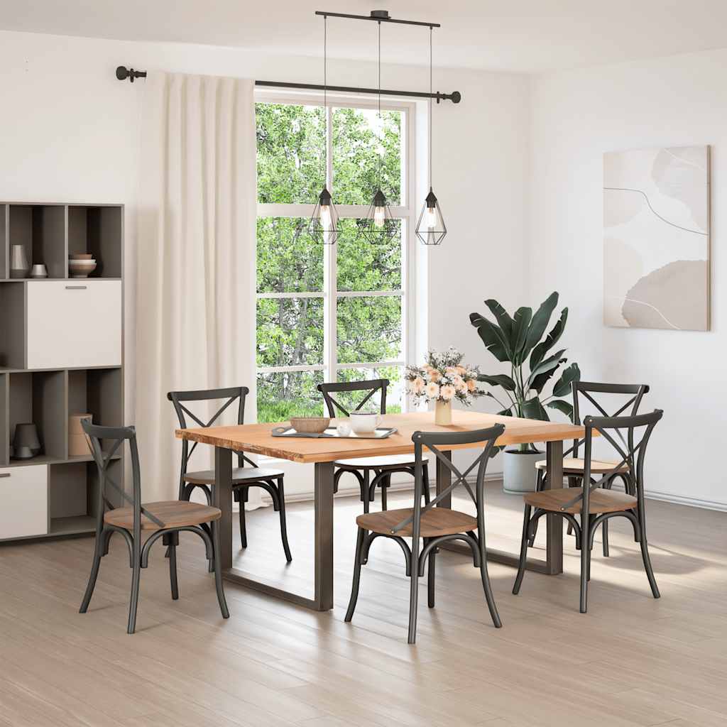 Πόδια Τραπεζαρίας σε Σχήμα U 2 τεμ. από Φυσικό Ατσάλι 100x(72-73) εκ. Ατσάλι