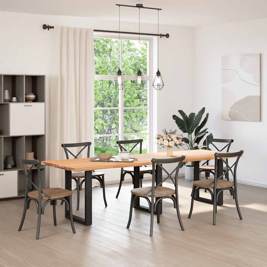 Πόδια Τραπεζαρίας σε Σχήμα U 3 τεμ. Μαύρο 70x(72-73) εκ. Ατσάλι - Pakobazaar