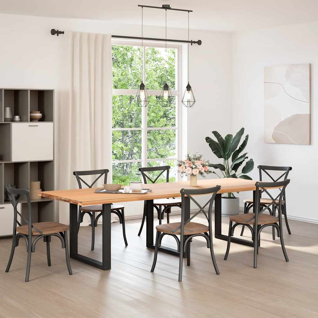 Πόδια Τραπεζαρίας σε Σχήμα U 3 τεμ. Μαύρο 80x(72-73) εκ. Ατσάλι - Pakobazaar