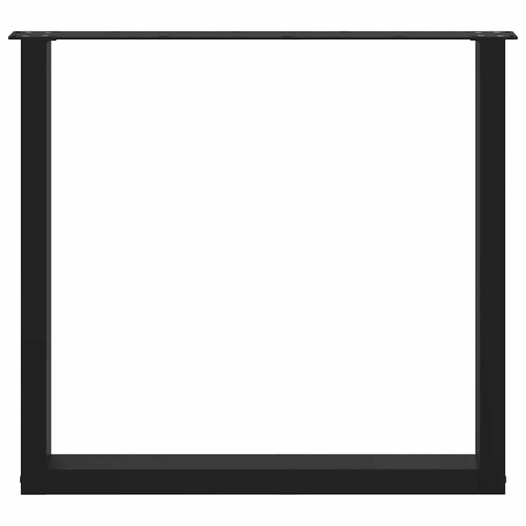 Πόδια Τραπεζαρίας σε Σχήμα U 3 τεμ. Μαύρο 80x(72-73) εκ. Ατσάλι - Pakobazaar