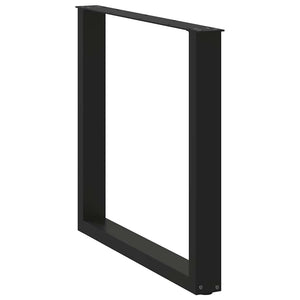 Πόδια Τραπεζαρίας σε Σχήμα U 3 τεμ. Μαύρο 90x(72-73) εκ. Ατσάλι - Pakobazaar