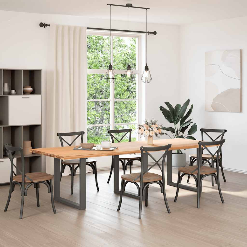 Πόδια Τραπεζαρίας σε Σχήμα U 3 τεμ. Ανθρακί 90x(72-73) εκ. Ατσάλι