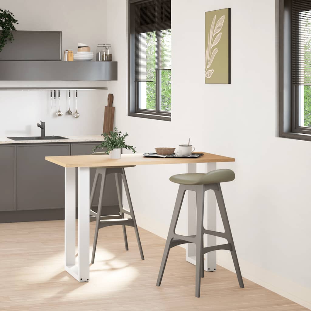 Πόδια Τραπεζιού Μπαρ σε Σχήμα U 2 τεμ. Λευκά 50x(90-91) εκ. Ατσάλι - Pakobazaar