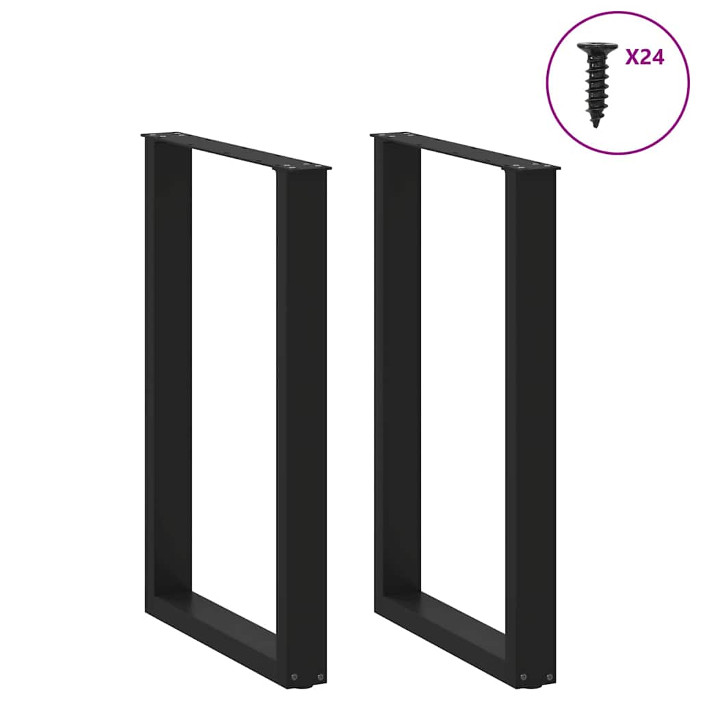 Πόδια Τραπεζιού Μπαρ σε Σχήμα U, 2 τεμ. Μαύρο, Ατσάλι 60x(90-91) εκ. - Pakobazaar