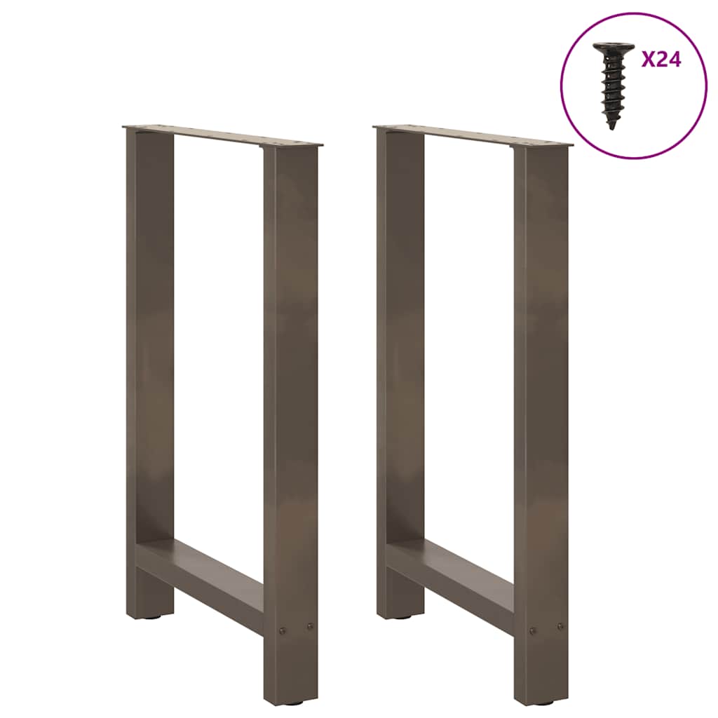 Πόδια Τραπεζιού Μπαρ 2 τεμ. από Φυσικό Ατσάλι 60x(90-91) εκ. Ατσάλι - Pakobazaar