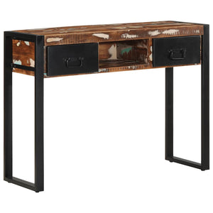 Τραπέζι κονσόλας Πολύχρωμο 100x35x75 cm Στερεό ξύλο ανακτημένο - Pakobazaar