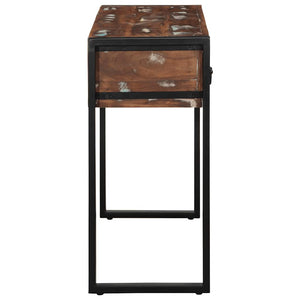 Τραπέζι κονσόλας Πολύχρωμο 100x35x75 cm Στερεό ξύλο ανακτημένο - Pakobazaar