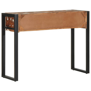 Τραπέζι κονσόλας Πολύχρωμο 100x35x75 cm Στερεό ξύλο ανακτημένο - Pakobazaar
