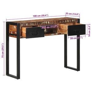 Τραπέζι κονσόλας Πολύχρωμο 100x35x75 cm Στερεό ξύλο ανακτημένο - Pakobazaar