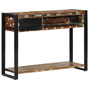 Τραπέζι κονσόλας Πολύχρωμο 100x35x75 cm Στερεό ξύλο ανακτημένο