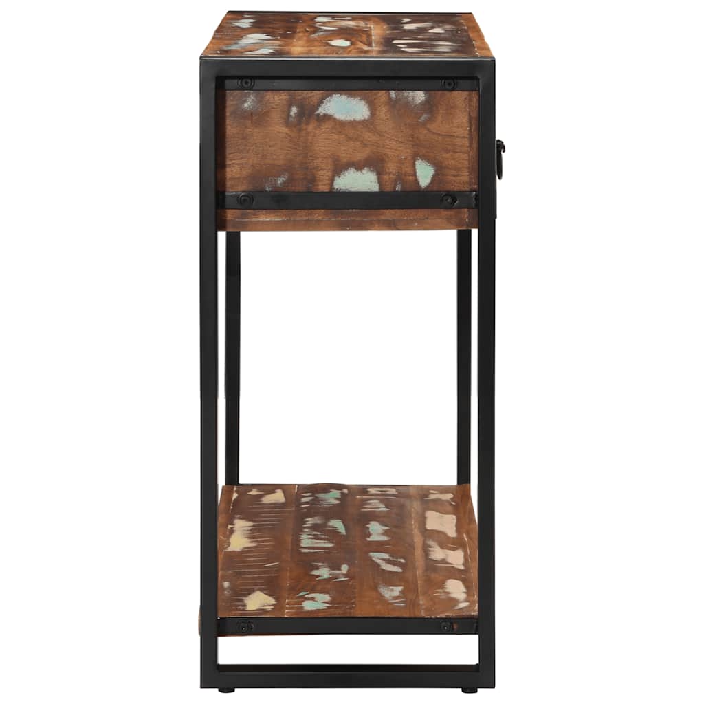 Τραπέζι κονσόλας Πολύχρωμο 100x35x75 cm Στερεό ξύλο ανακτημένο