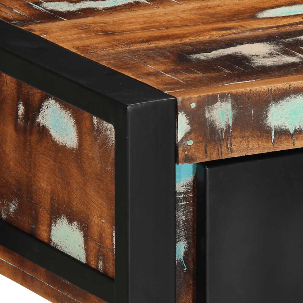 Τραπέζι κονσόλας Πολύχρωμο 100x35x75 cm Στερεό ξύλο ανακτημένο