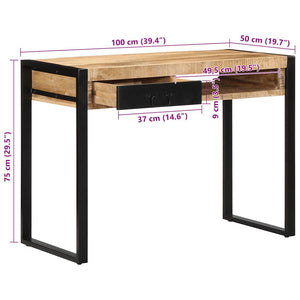 Γραφείο  100x50x75 cm Στερεό ακατέργαστο ξύλο Mango - Pakobazaar