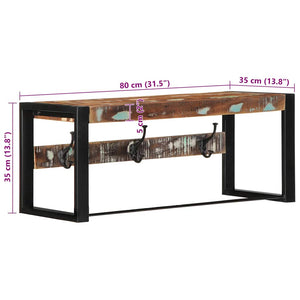 Ράφι για παλτά Πολύχρωμο 80x35x35 cm Στερεό ξύλο αναγεννημένο