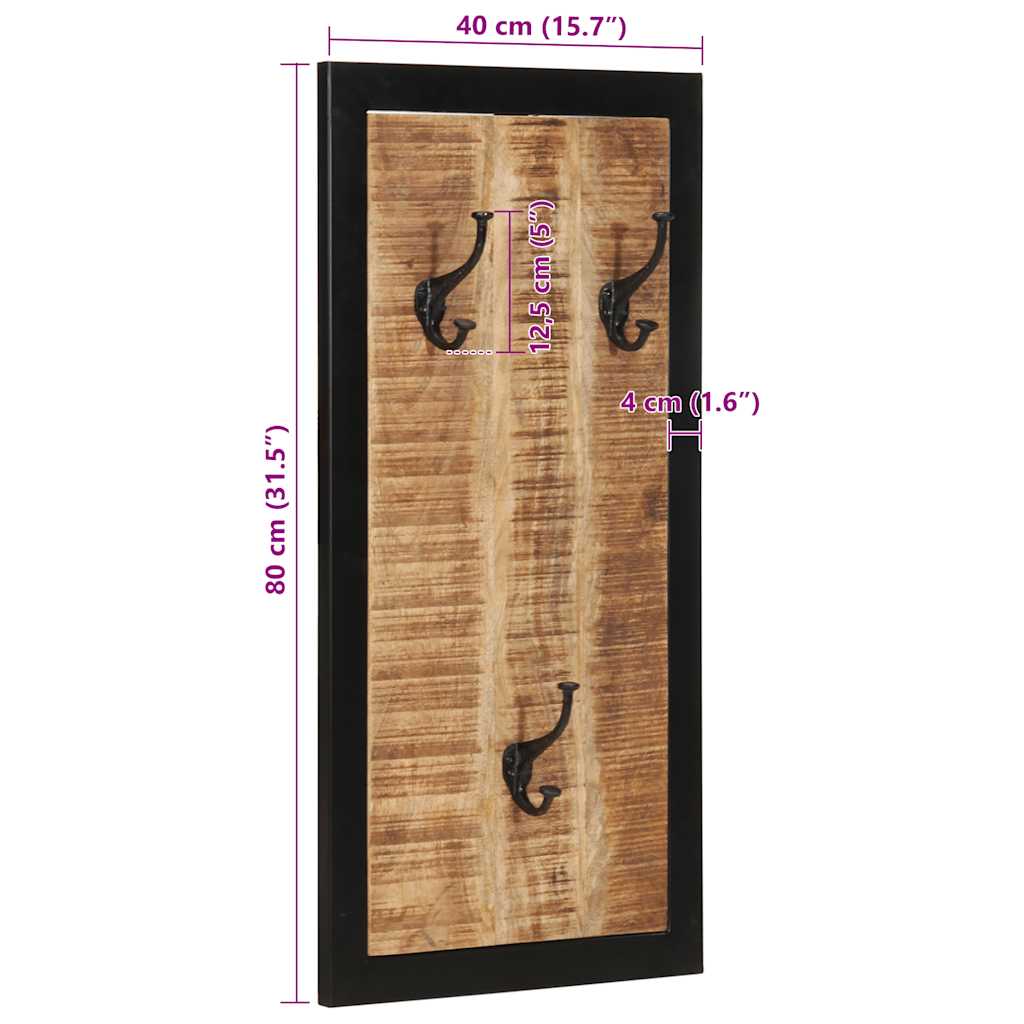 Ράφι για παλτά 40x2x80 cm Στερεό ακατέργαστο ξύλο Mango - Pakobazaar