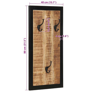 Ράφι για παλτά 40x2x80 cm Στερεό ακατέργαστο ξύλο Mango - Pakobazaar