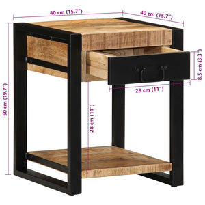 Side Table 40x40x50 cm Στερεό ακατέργαστο ξύλο Mango - Pakobazaar