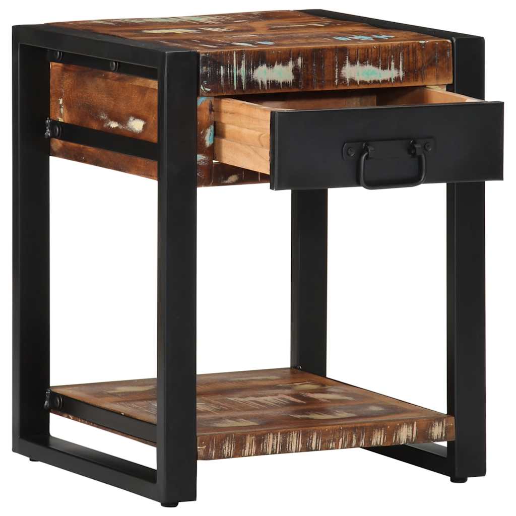 Τραπεζάκι Πολύχρωμο 40x40x50 cm Στερεό ξύλο αναγεννημένο