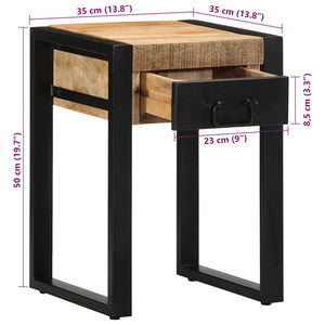 Side Table 35x35x50 cm Στερεό ακατέργαστο ξύλο Mango - Pakobazaar