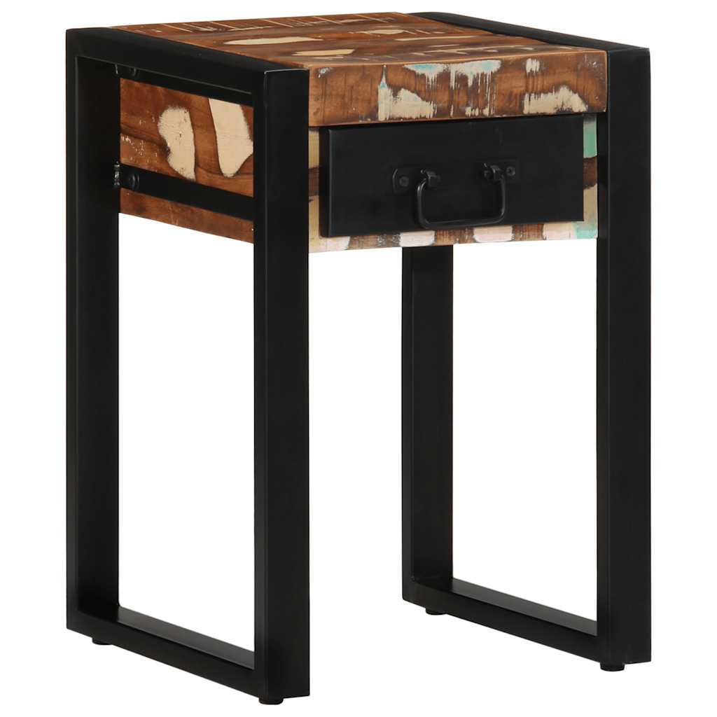 Τραπεζάκι Πολύχρωμο 35x35x50 cm Ξύλο μασίφ αναγεννημένο
