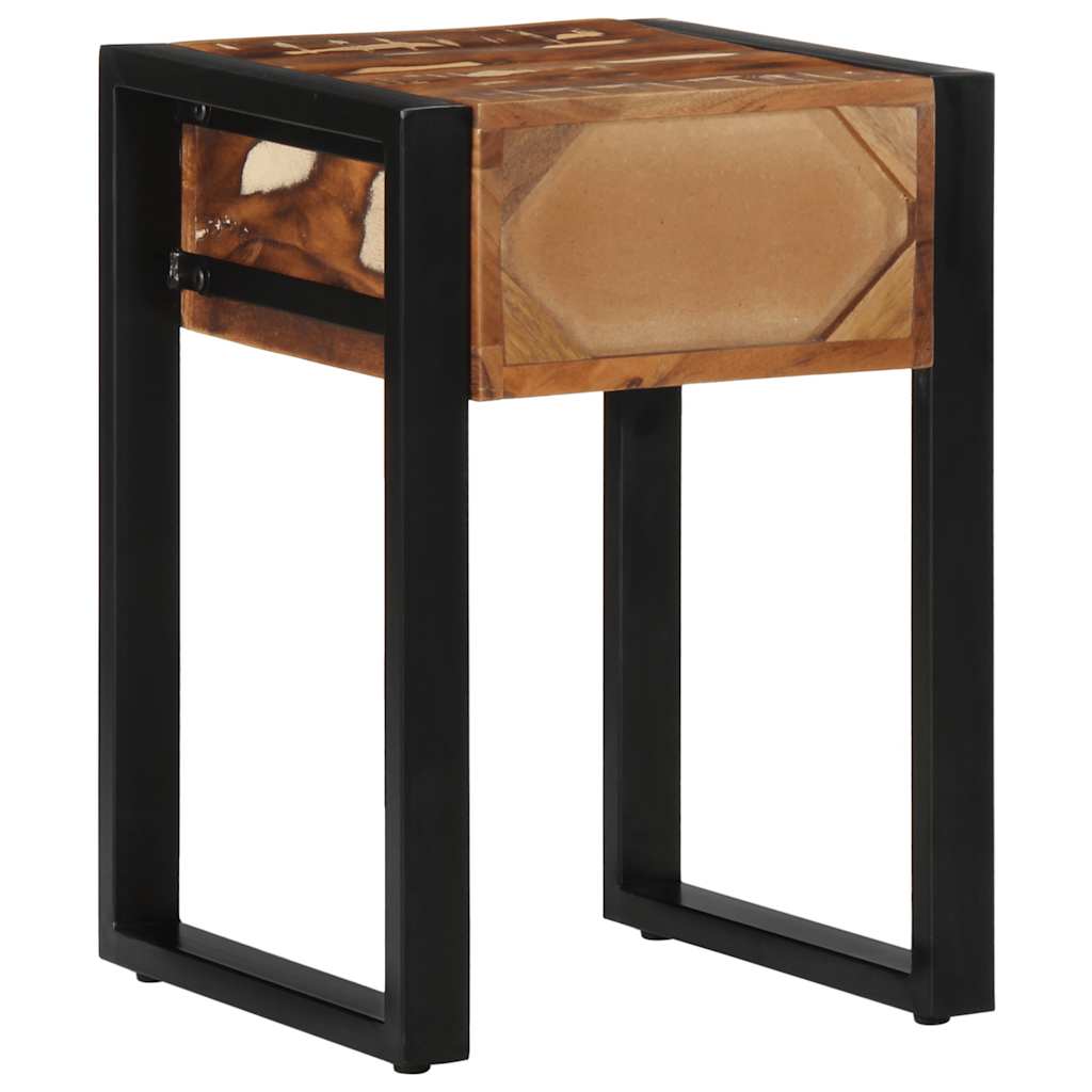 Τραπεζάκι Πολύχρωμο 35x35x50 cm Ξύλο μασίφ αναγεννημένο