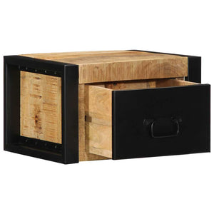 Κομοδίνο 40x35x25 cm Στερεό ακατέργαστο ξύλο Mango