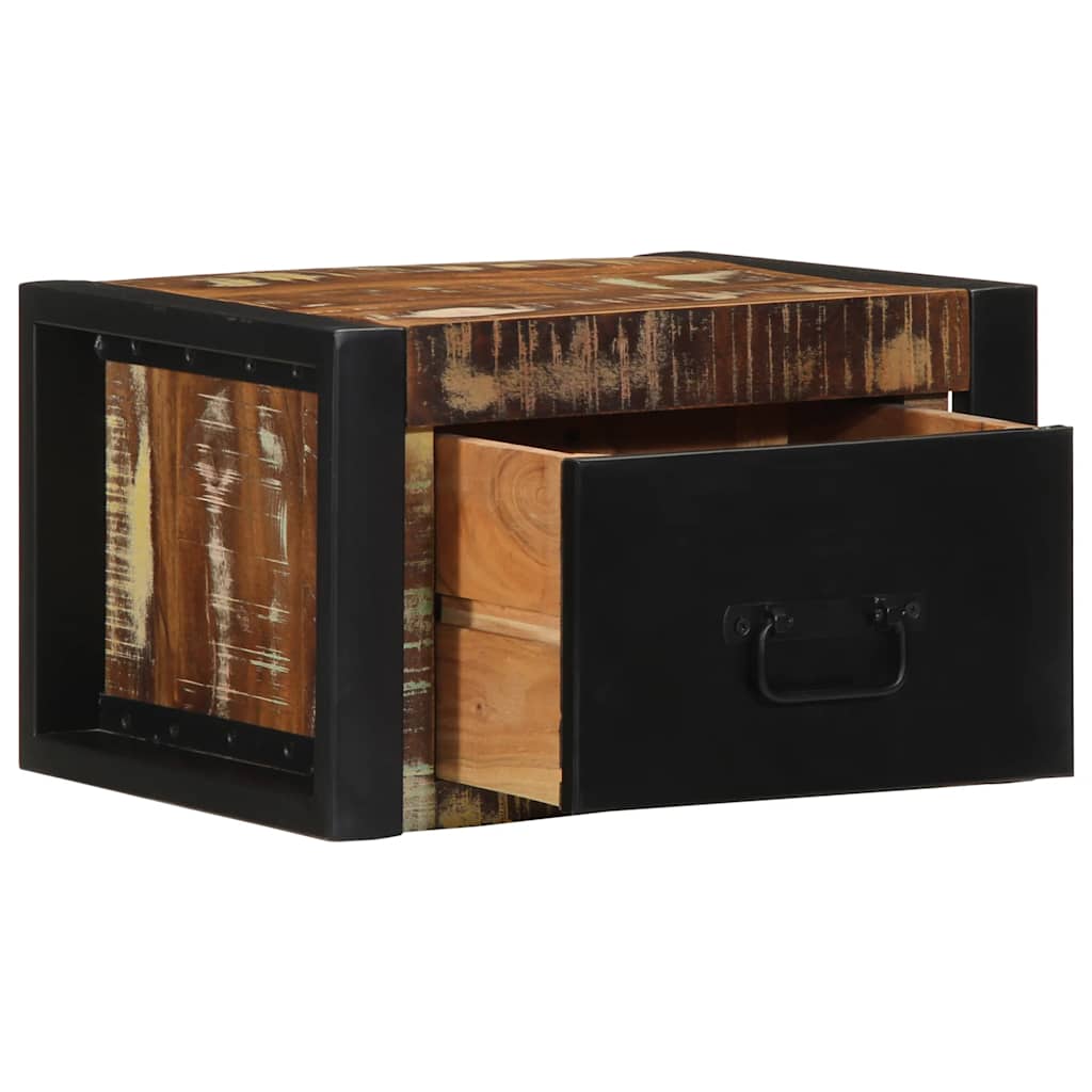 Κομοδίνο Πολύχρωμο 40x35x25 cm Στερεό ξύλο αναγεννημένο