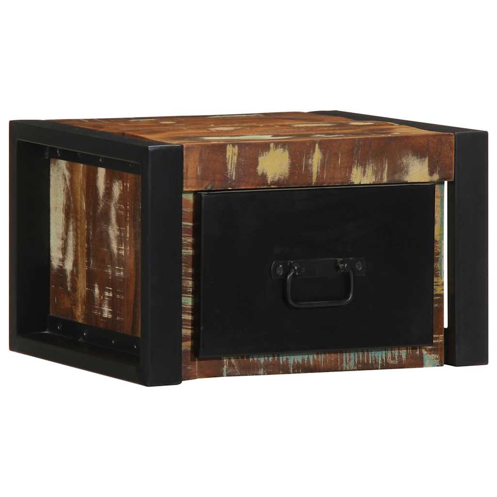 Κομοδίνο Πολύχρωμο 40x35x25 cm Στερεό ξύλο αναγεννημένο