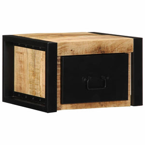 Κομοδίνα 2 τεμάχια 40x35x25 cm Στερεό ακατέργαστο ξύλο Mango - Pakobazaar