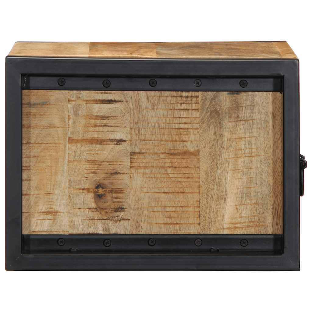 Κομοδίνα 2 τεμάχια 40x35x25 cm Στερεό ακατέργαστο ξύλο Mango - Pakobazaar