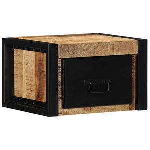 Κομοδίνα 2 τεμάχια 40x35x25 cm Στερεό ακατέργαστο ξύλο Mango - Pakobazaar