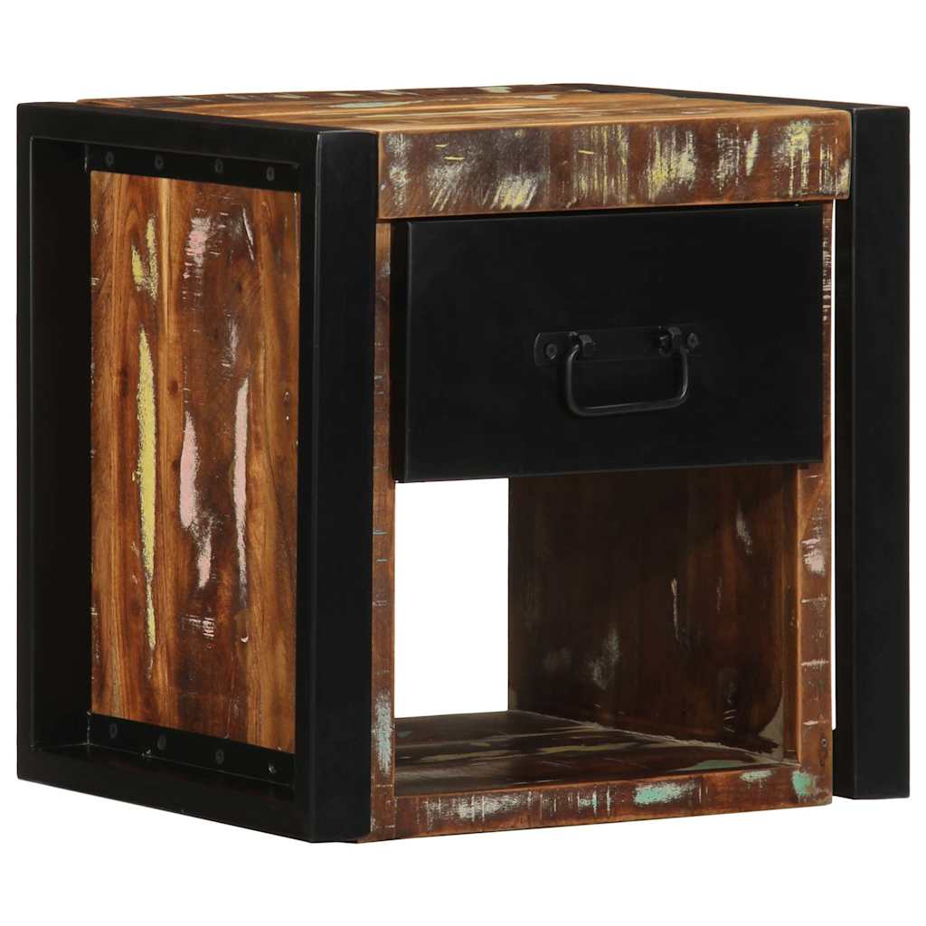 Κομοδίνα 2 τεμάχια Πολύχρωμο 40x35x40cm Ξύλο μασίφ αναγεννημένο