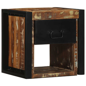 Κομοδίνα 2 τεμάχια Πολύχρωμο 40x35x40cm Ξύλο μασίφ αναγεννημένο