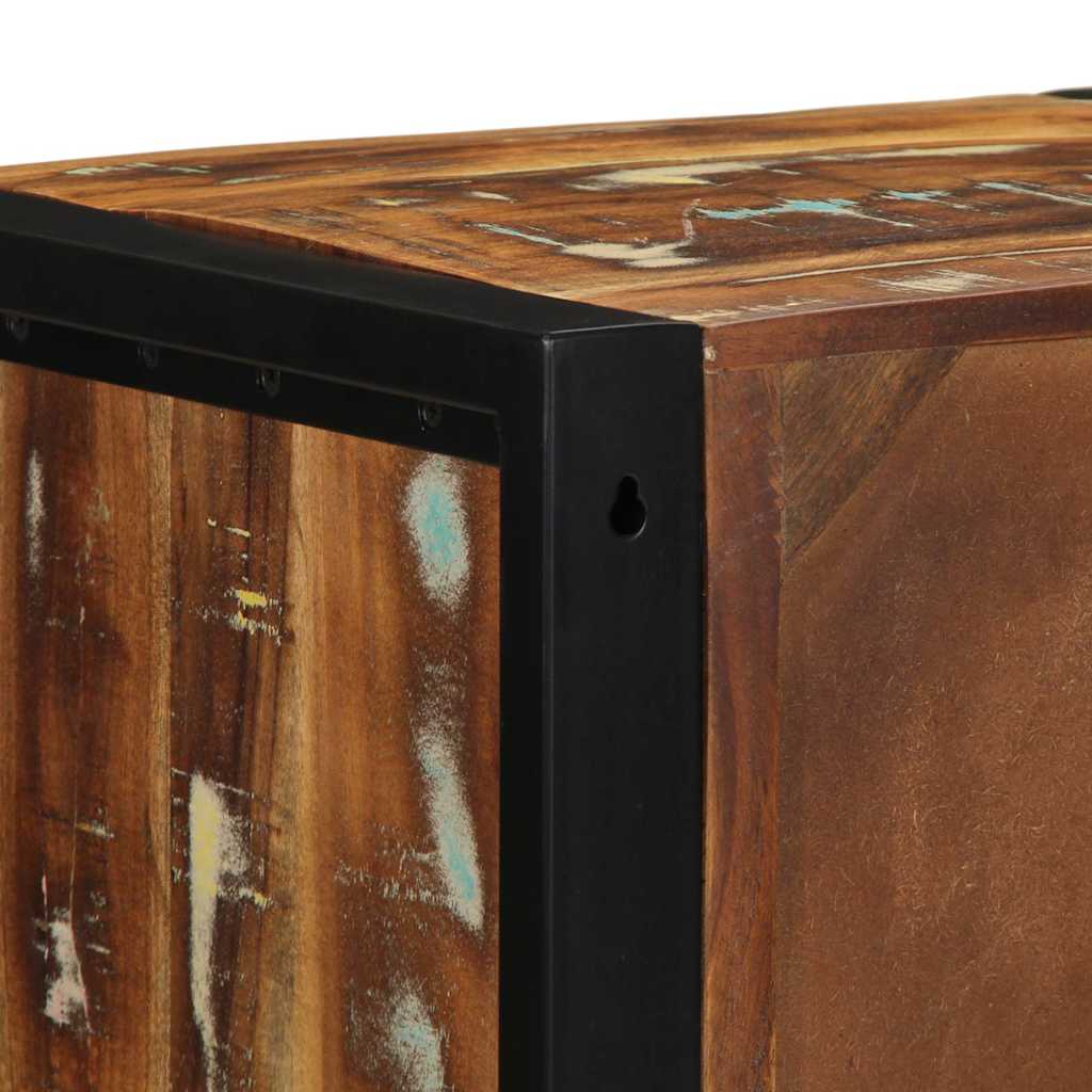 Κομοδίνο Πολύχρωμο 40x35x40 cm Στερεό ξύλο αναγεννημένο - Pakobazaar
