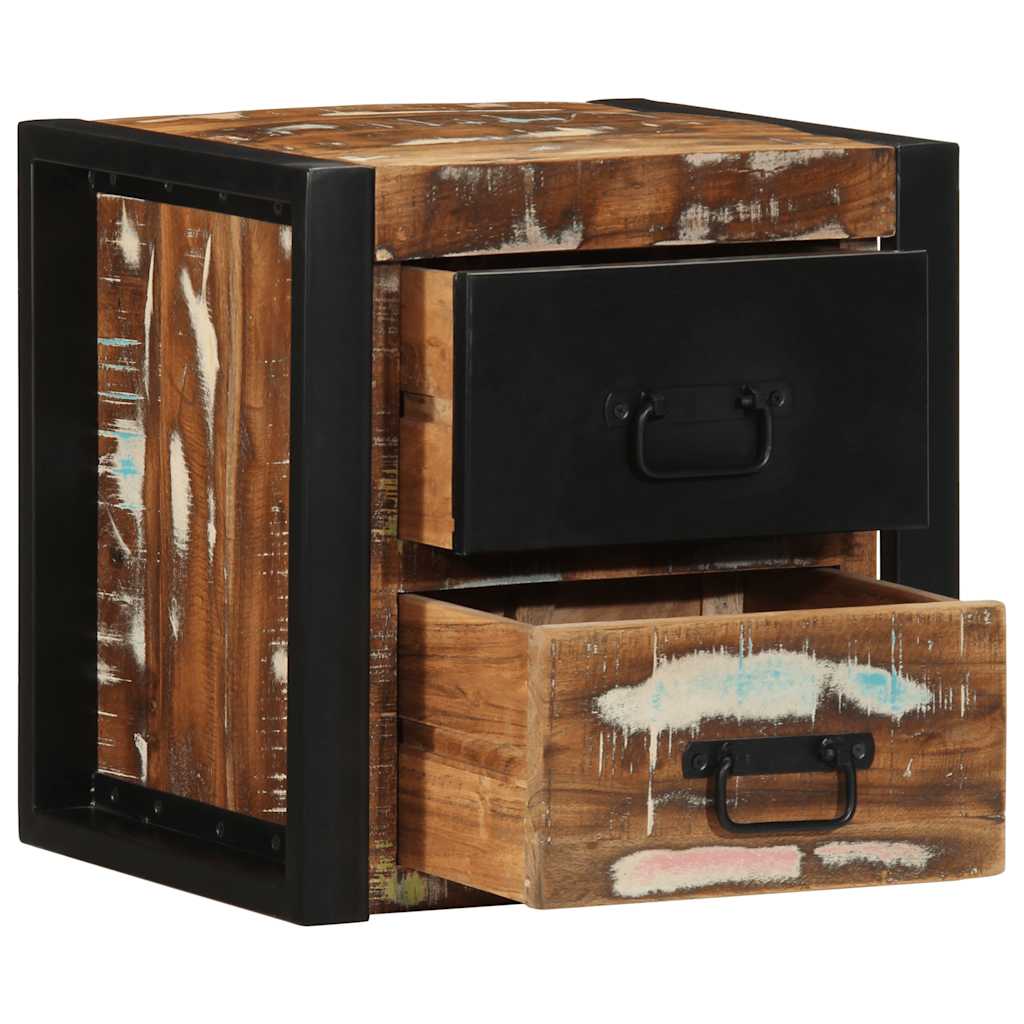 Κομοδίνο Πολύχρωμο 40x35x40 cm Στερεό ξύλο αναγεννημένο - Pakobazaar