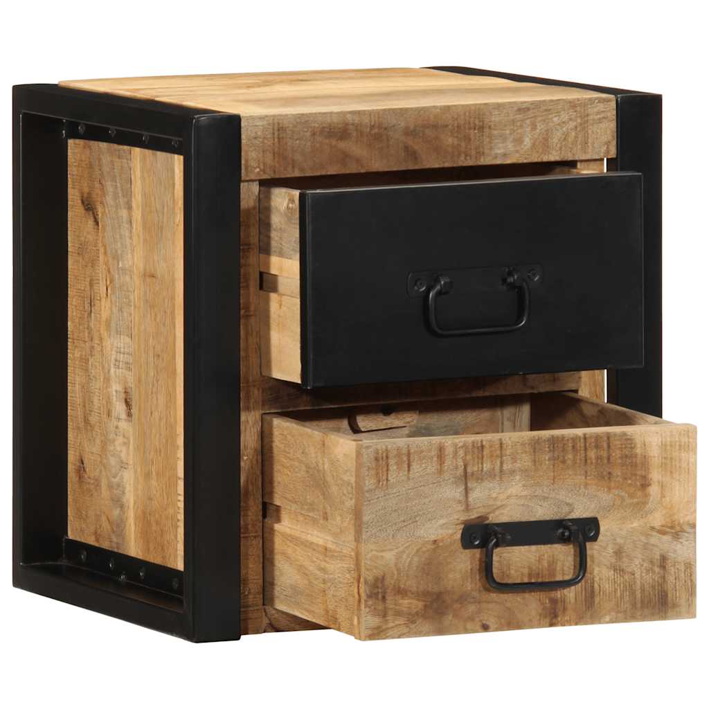 Κομοδίνα 2 τεμάχια 40x35x40 cm Στερεό ακατέργαστο ξύλο Mango
