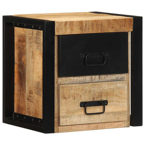 Κομοδίνα 2 τεμάχια 40x35x40 cm Στερεό ακατέργαστο ξύλο Mango