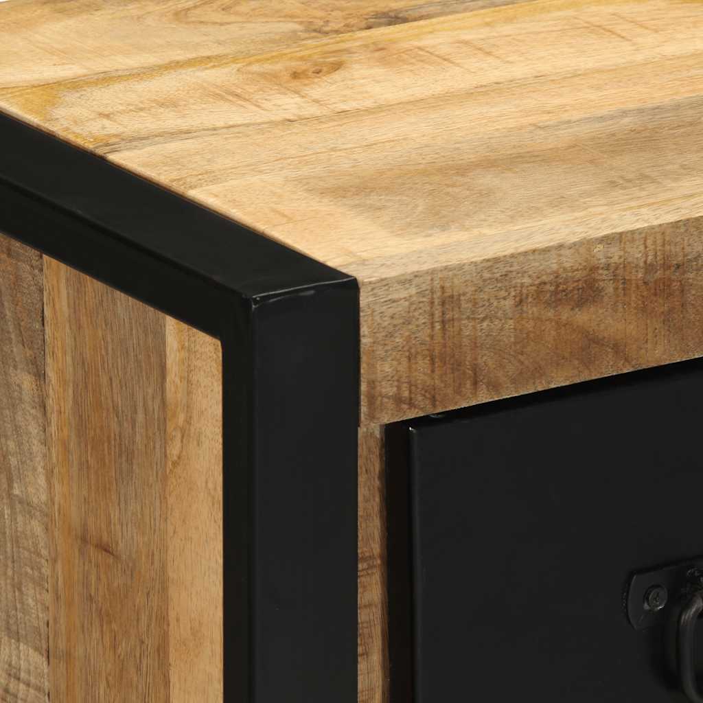 Κομοδίνα 2 τεμάχια 40x35x40 cm Στερεό ακατέργαστο ξύλο Mango