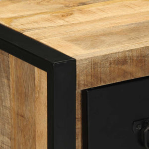 Κομοδίνα 2 τεμάχια 40x35x40 cm Στερεό ακατέργαστο ξύλο Mango
