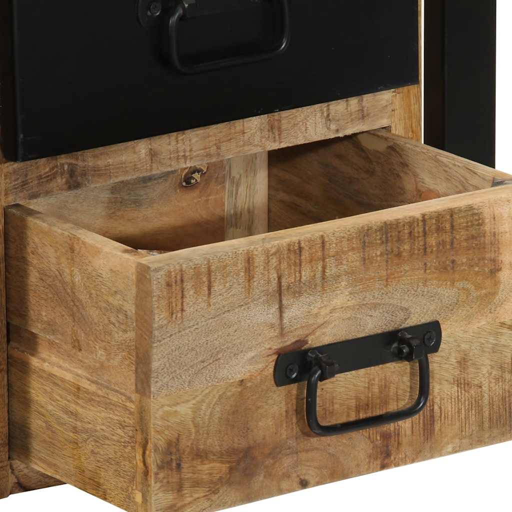 Κομοδίνα 2 τεμάχια 40x35x40 cm Στερεό ακατέργαστο ξύλο Mango