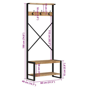 Ράφι για ρούχα 80x40x190 cm Στερεό ακατέργαστο ξύλο Mango