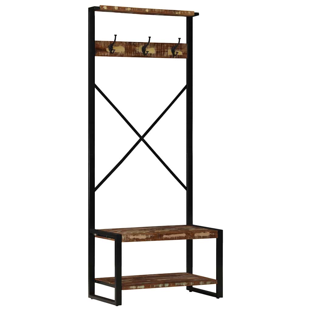 Ράφι για ρούχα Πολύχρωμο 80x40x190 cm Ξύλο μασίφ ανακυκλωμένο